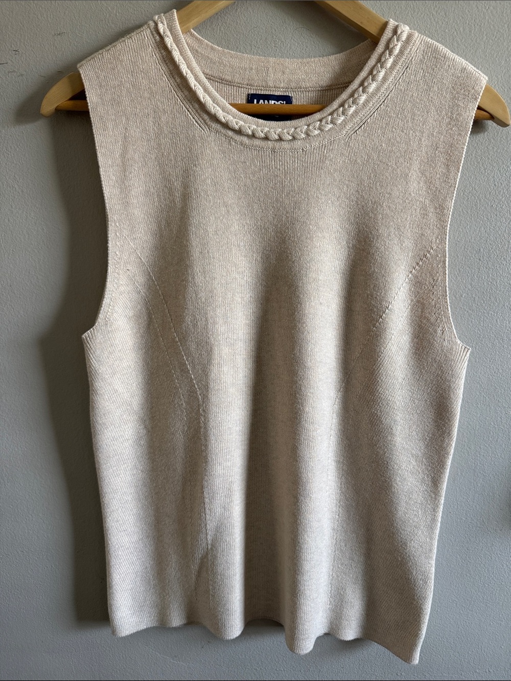 Women's Cotton Viscose Braided Neck Tank Sweater size Large
